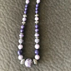 Necklace 16” Lavender and Silver